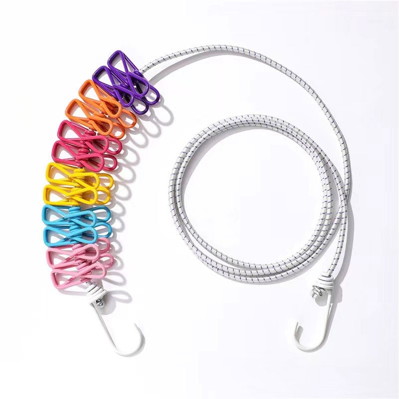 Outdoor Clothesline With Clips