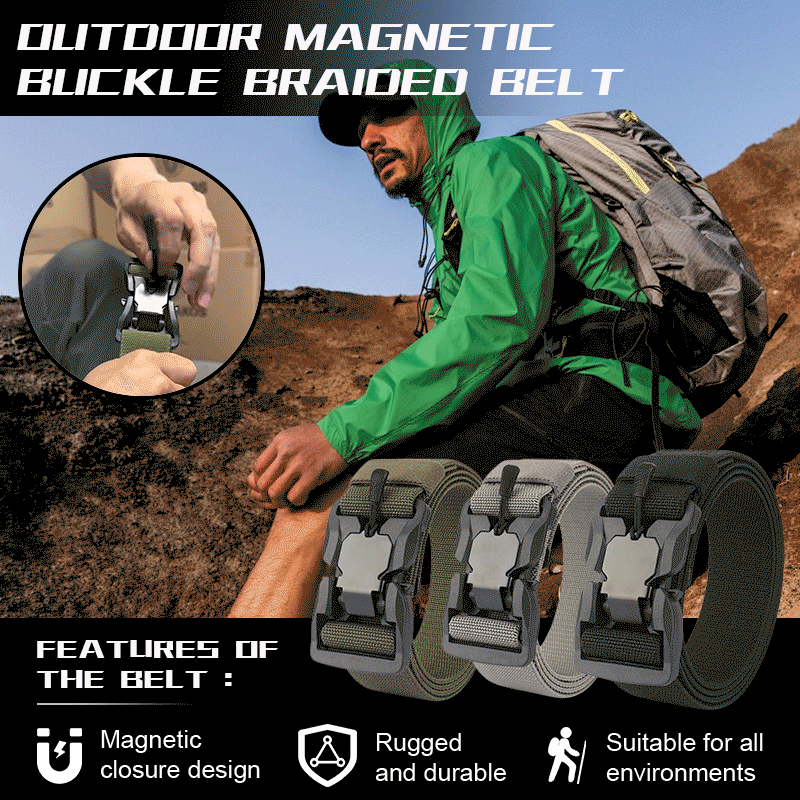 Outdoor Magnetic Buckle Braided Belt
