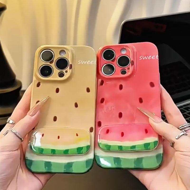 🍉Watermelon Mirror Phone Case | Multifunctional Beauty With Built-In Stand