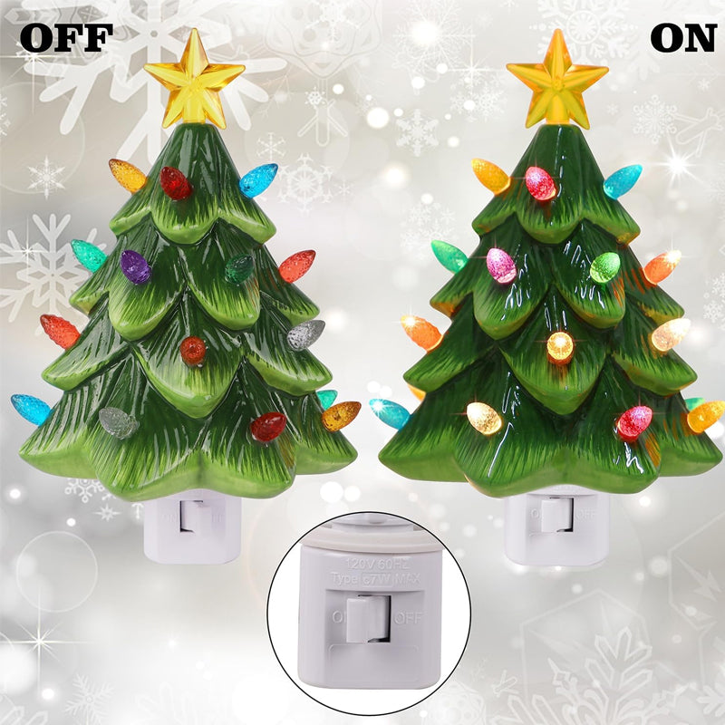 🎄Ceramic Holiday Decoration Christmas Tree Night Light