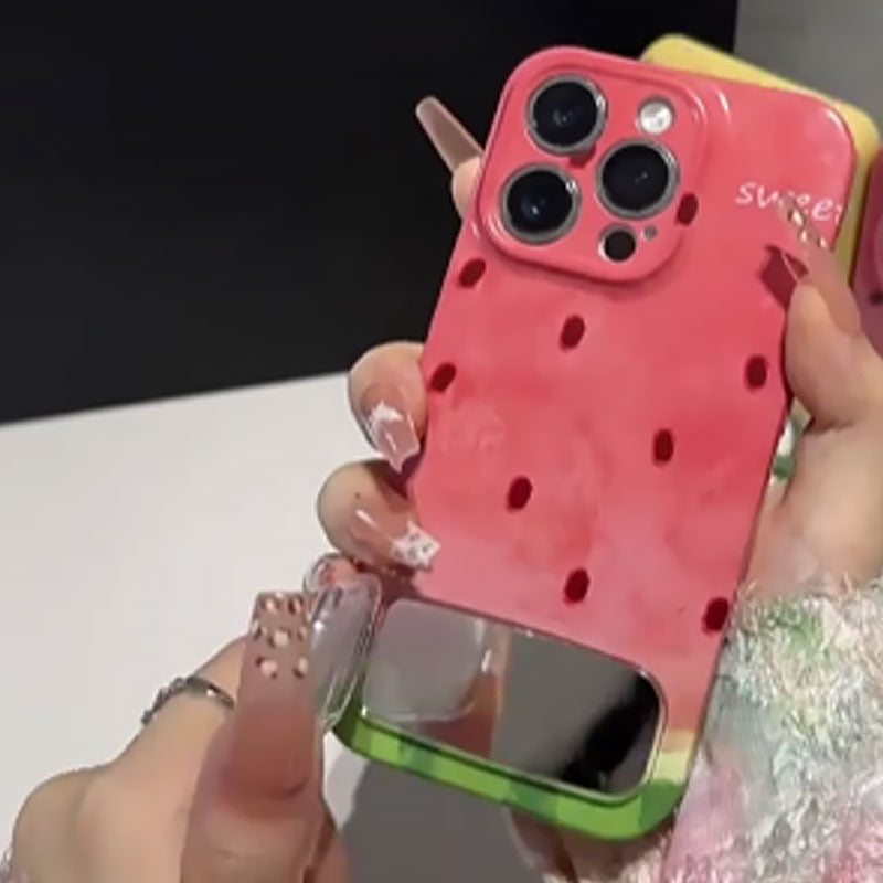 🍉Watermelon Mirror Phone Case | Multifunctional Beauty With Built-In Stand