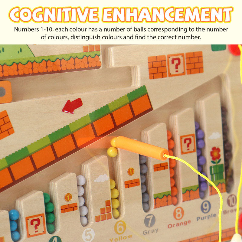 Wooden non-toxic magnetic bead maze toy