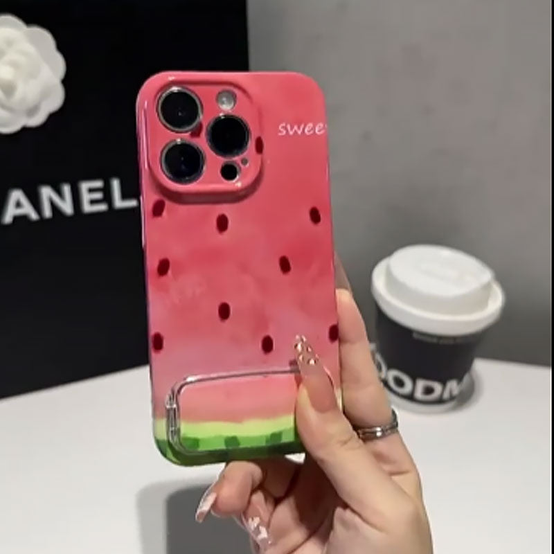 🍉Watermelon Mirror Phone Case | Multifunctional Beauty With Built-In Stand