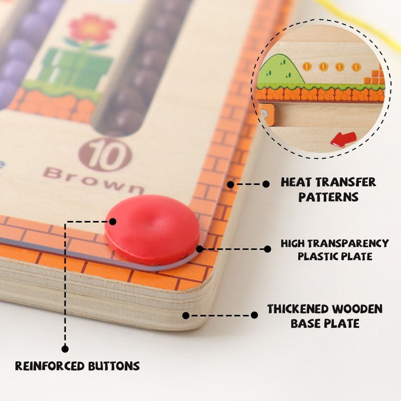 Wooden non-toxic magnetic bead maze toy