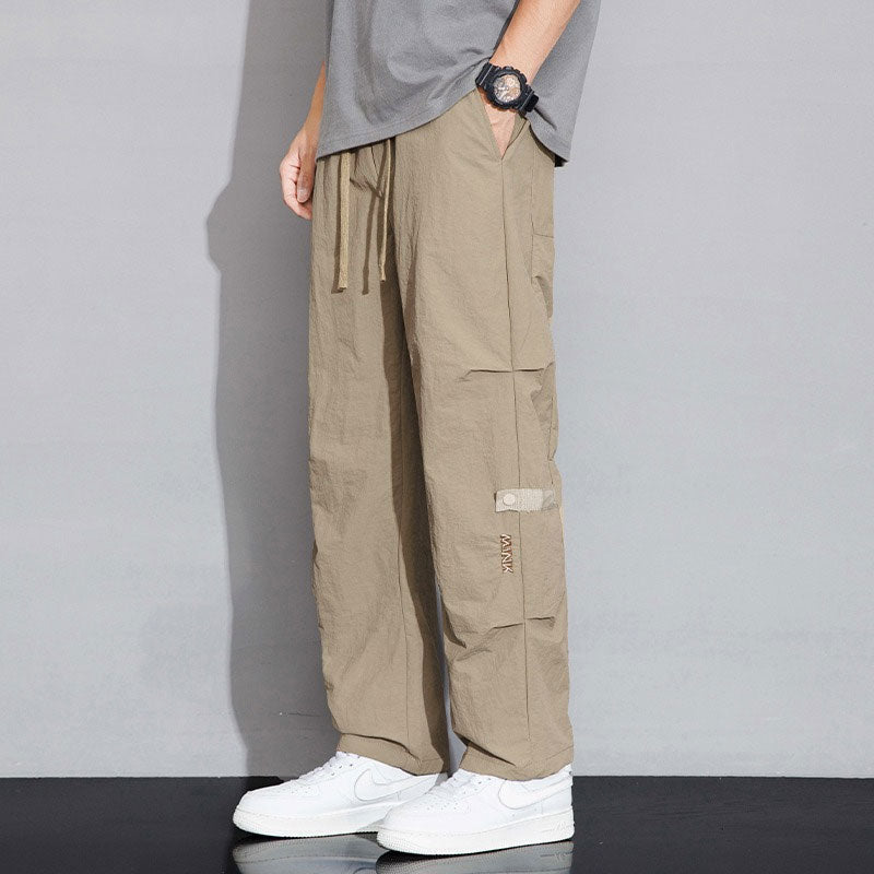 Loose Straight Ice Silk Men's Casual Pants