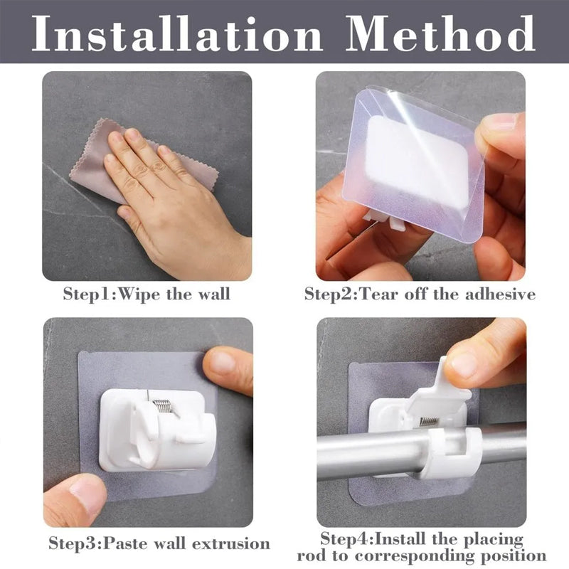 Nail-free Adjustable Rod Bracket Holders(2Pcs)