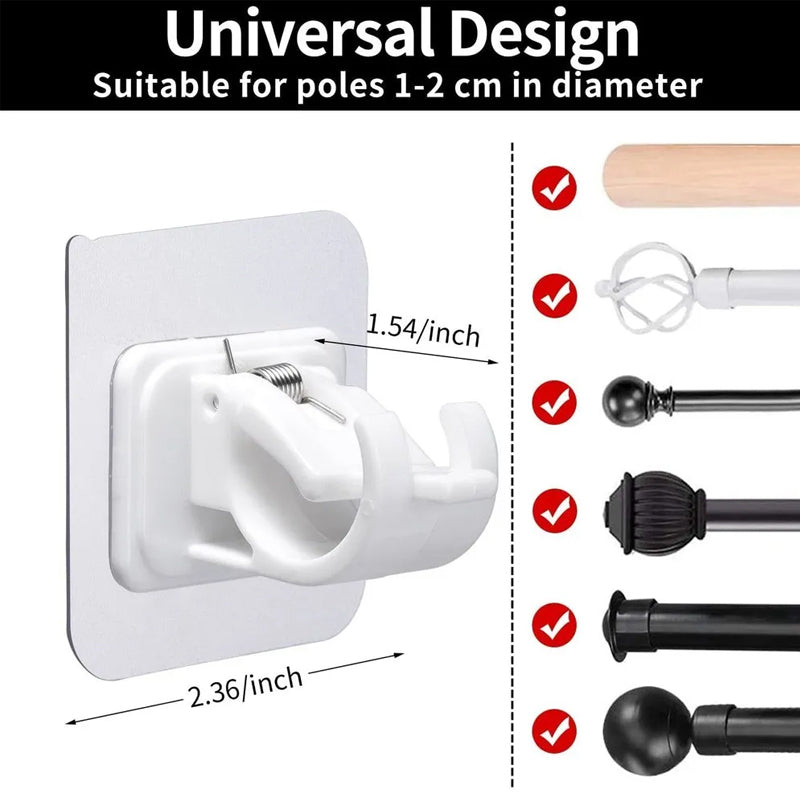 Nail-free Adjustable Rod Bracket Holders(2Pcs)