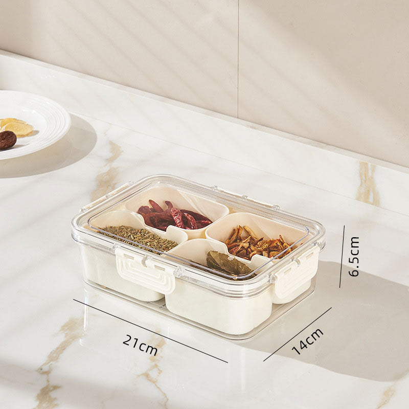 Divided Serving Tray with Lids and Handle