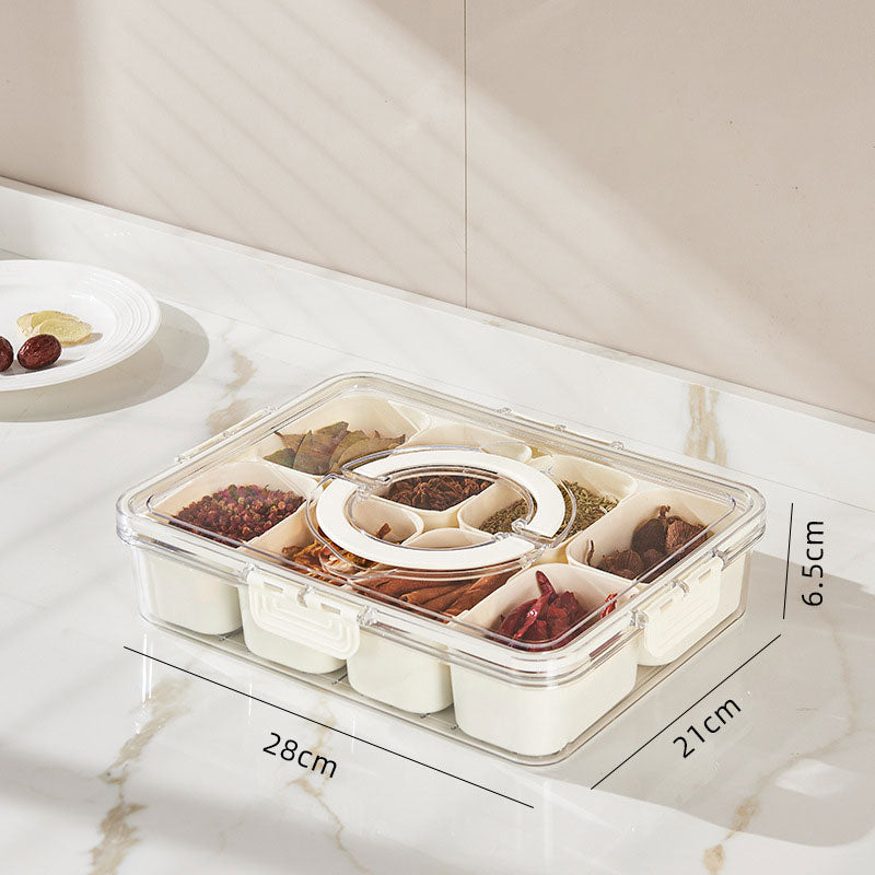 Divided Serving Tray with Lids and Handle