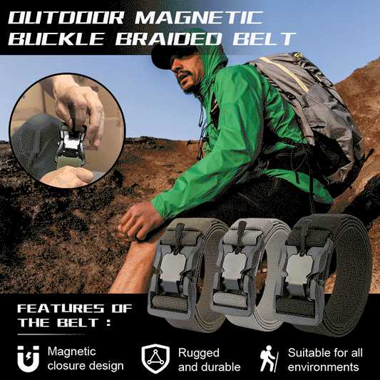 Outdoor Magnetic Buckle Braided Belt