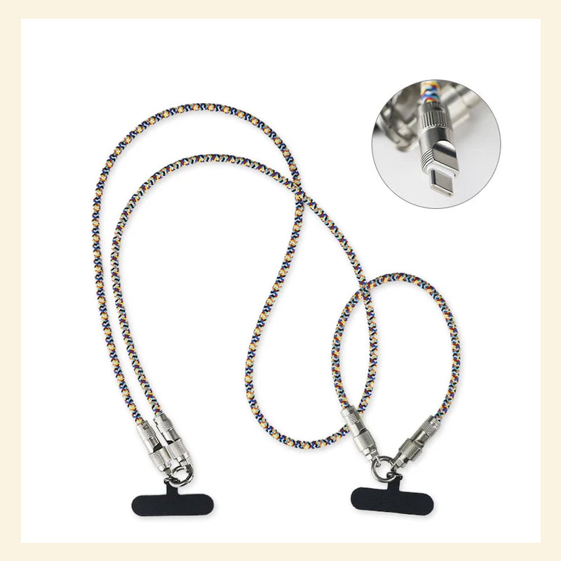 Rechargeable Phone Lanyard 2-in-1 Data Cable