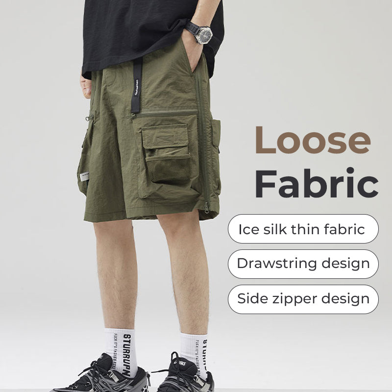 2024 Summer Thin American Casual Ice Silk Shorts