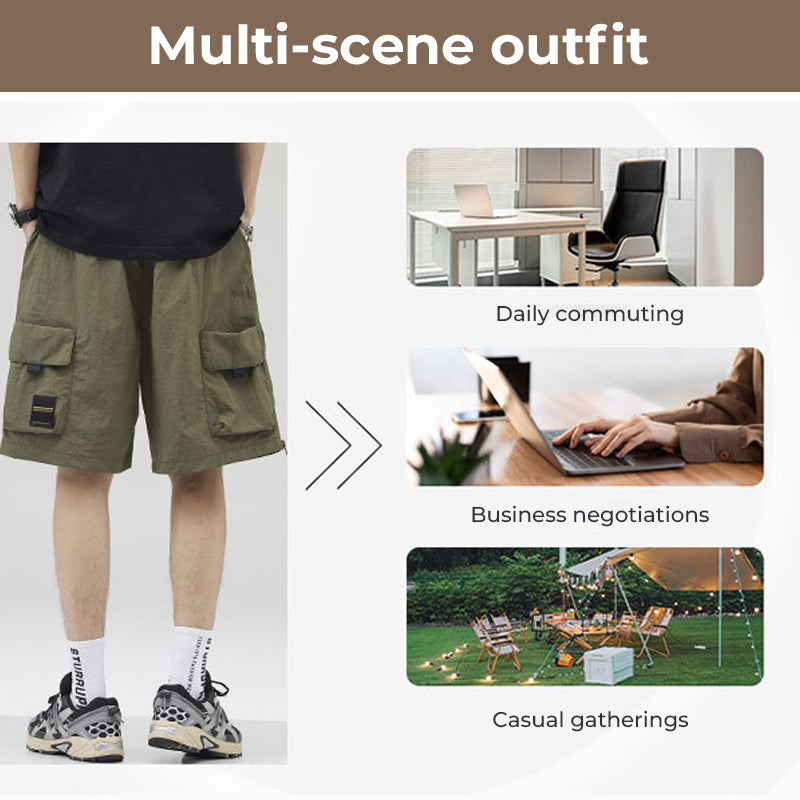 2024 Summer Thin American Casual Ice Silk Shorts